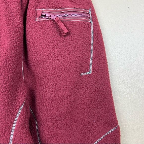 NWT Free People Sweatpants Fuzzy Burgundy Oversized Size S - Picture 7 of 9